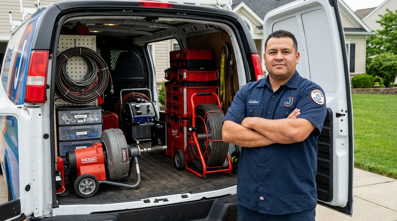 Professional drain cleaning equipment and Johns Plumbing LLC plumber in Eagle Mountain