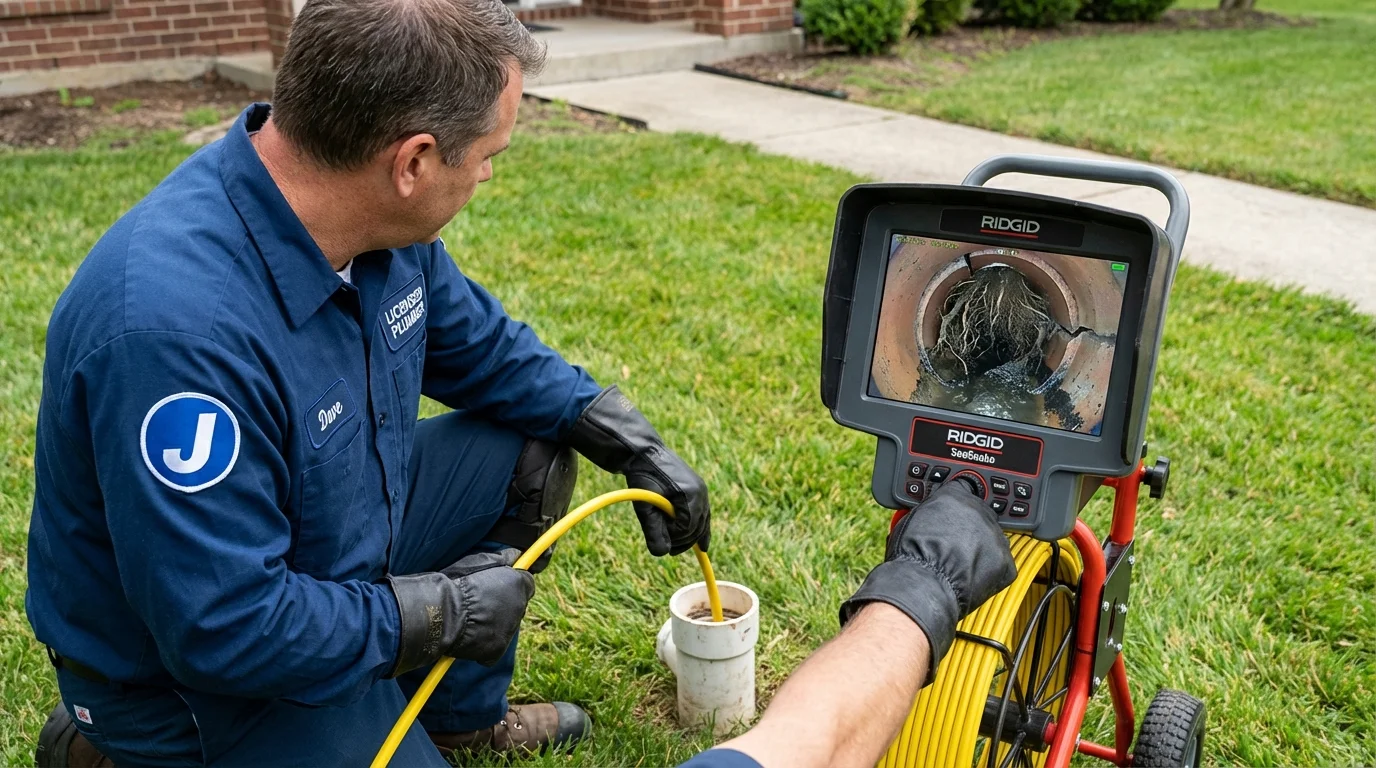 Sewer camera inspection being performed by Johns Plumbing LLC in Eagle Mountain
